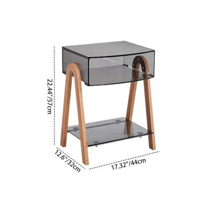 Nordic Beech Wood 2-Tier 1-Cabinet