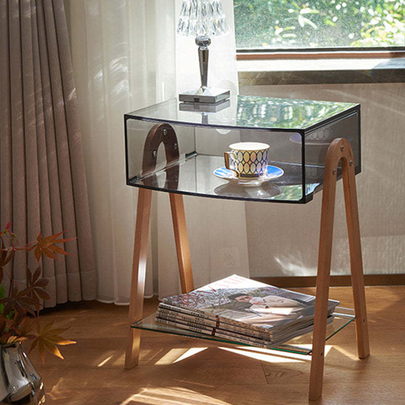 Nordic Beech Wood 2-Tier 1-Cabinet