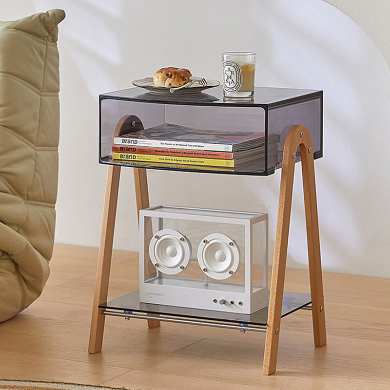 Nordic Beech Wood 2-Tier 1-Cabinet