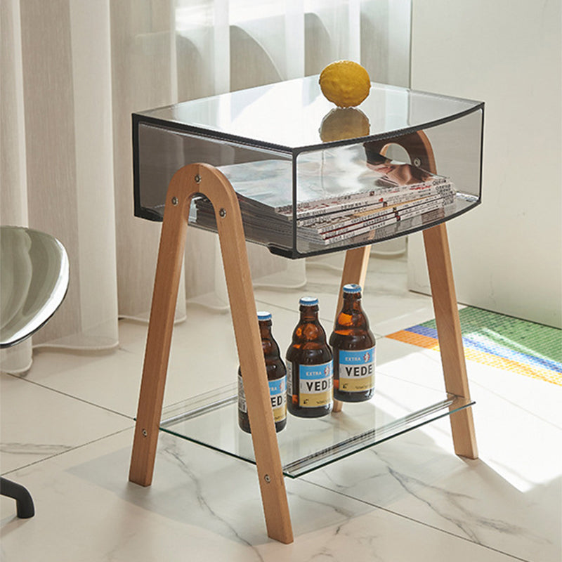 Nordic Beech Wood 2-Tier 1-Cabinet