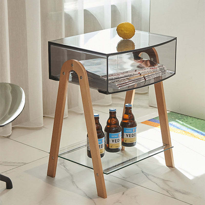 Nordic Beech Wood 2-Tier 1-Cabinet