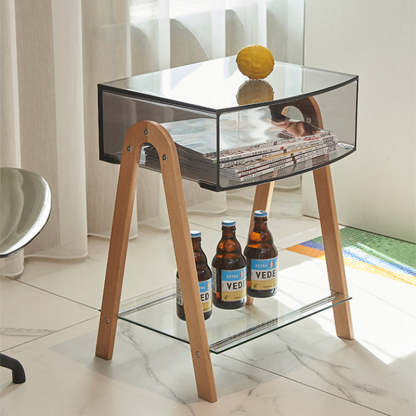 Nordic Beech Wood 2-Tier 1-Cabinet