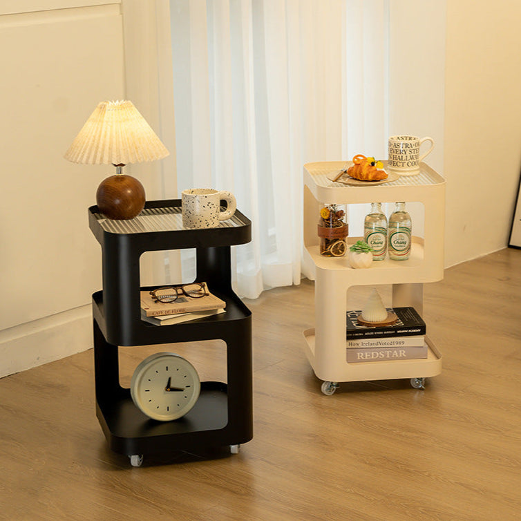 Minimalist Iron 3-Tier Shelf — Round / White