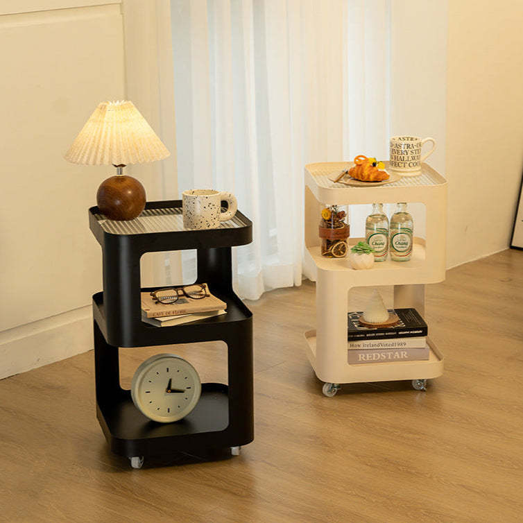 Minimalist Iron 3-Tier Shelf — Round / White