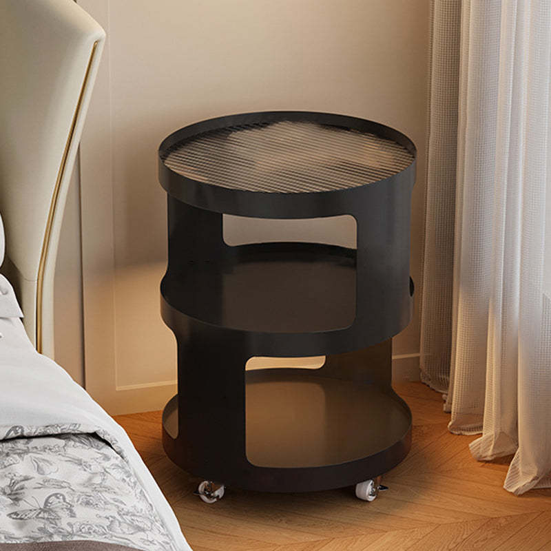 Minimalist Iron 3-Tier Shelf — Round / White