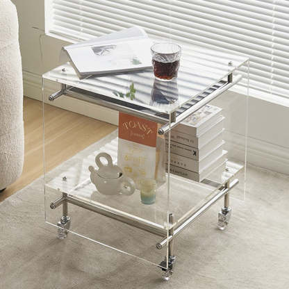 Nordic Acrylic 2-Tier Table — White