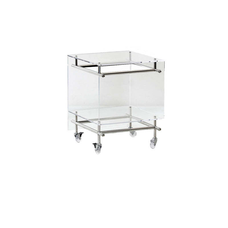 Lighom nordic 2-tier green coffee tables in acrylic steel wood
