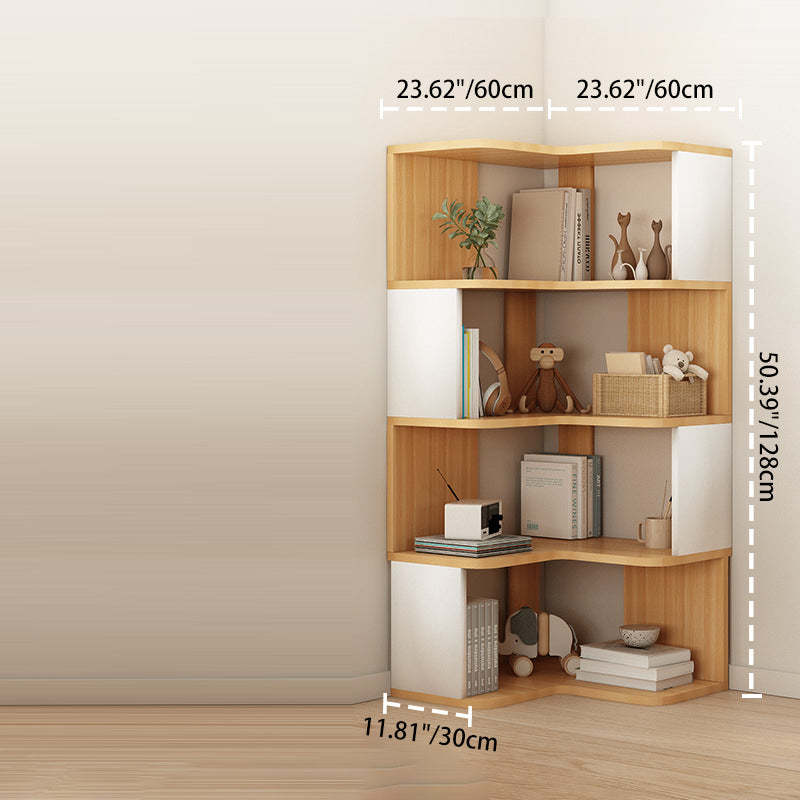 Nordic Wood L-Shaped Corner Bookshelf 4/5-Tier