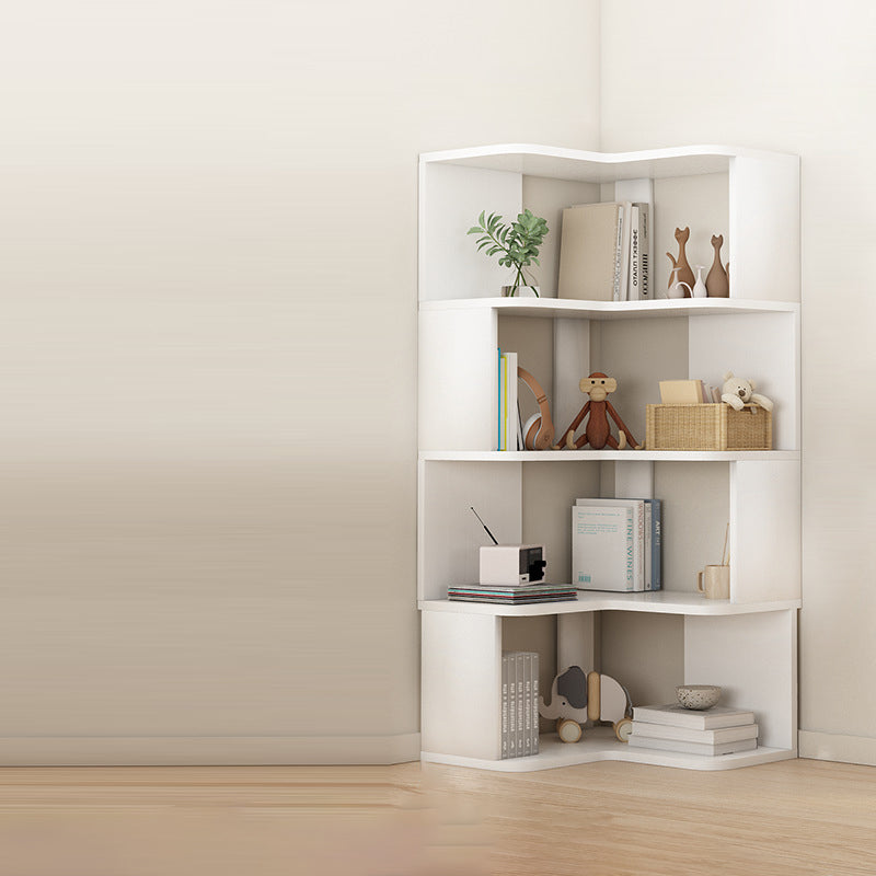 Nordic Wood L-Shaped Corner Bookshelf 4/5-Tier — 5 / Wood Color