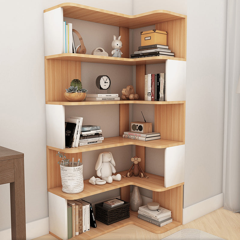 Nordic Wood L-Shaped Corner Bookshelf 4/5-Tier
