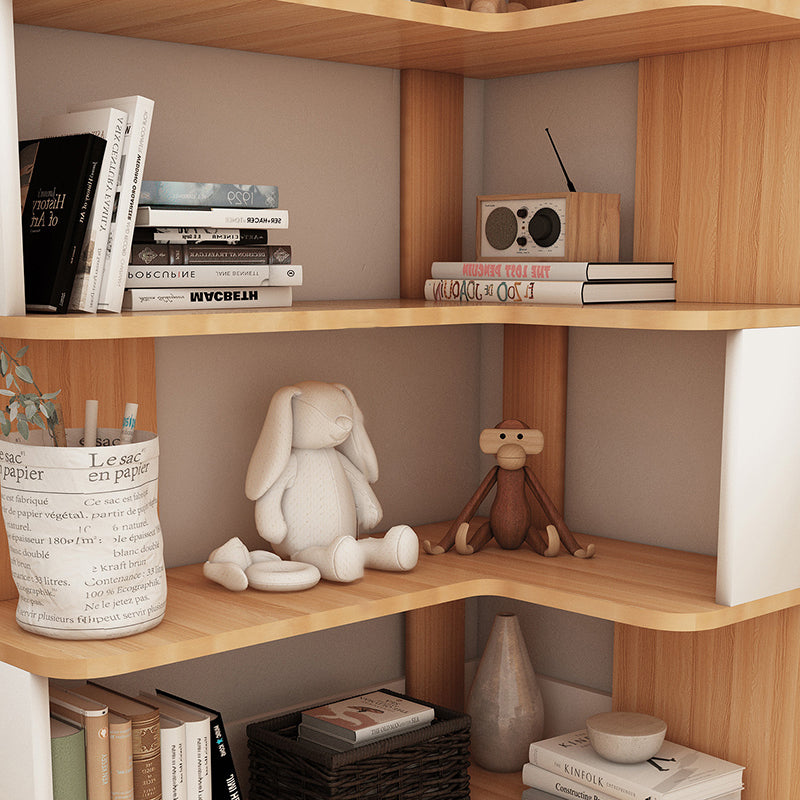 Nordic Wood L-Shaped Corner Bookshelf 4/5-Tier