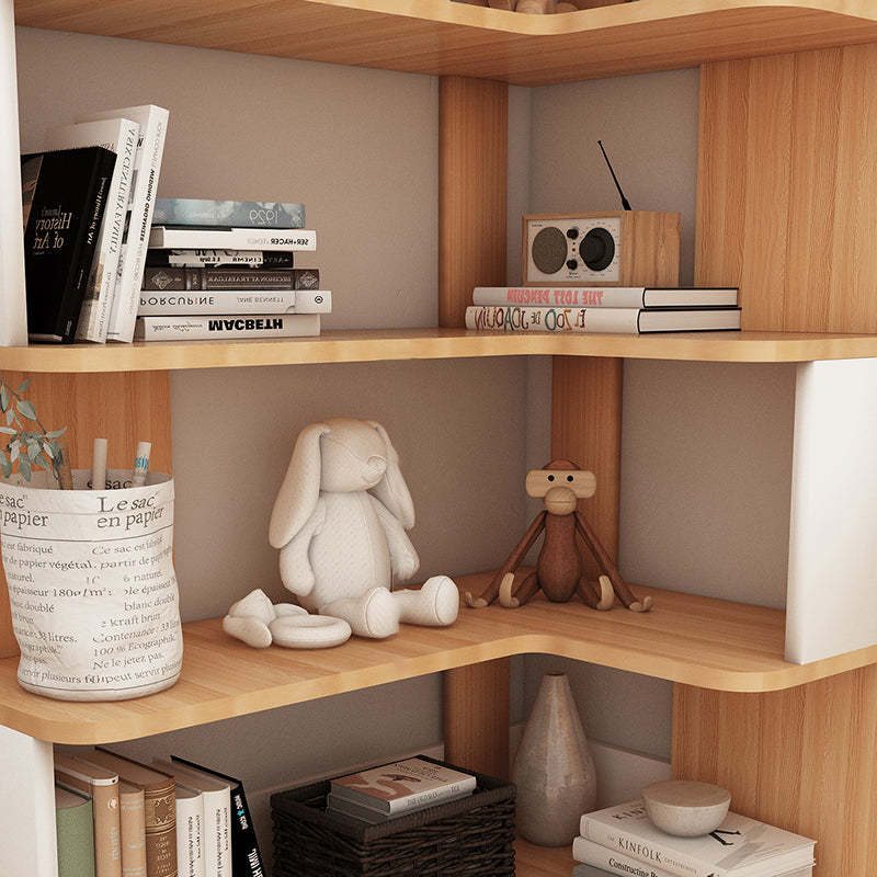 Nordic Wood L-Shaped Corner Bookshelf 4/5-Tier