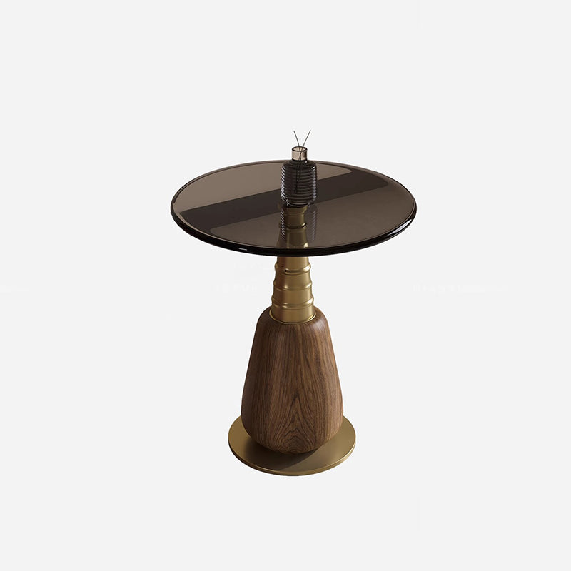 Tempered Glass Iron 1-Tray Table