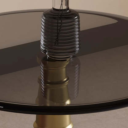 Tempered Glass Iron 1-Tray Table