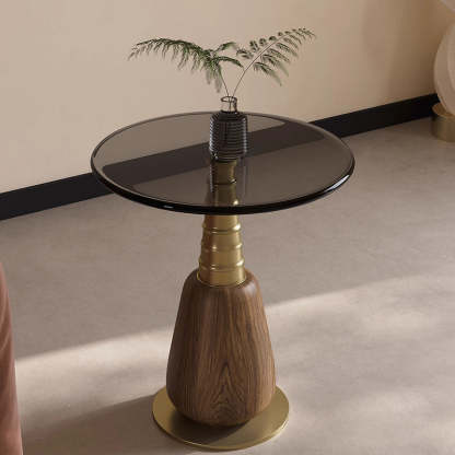 Tempered Glass Iron 1-Tray Table