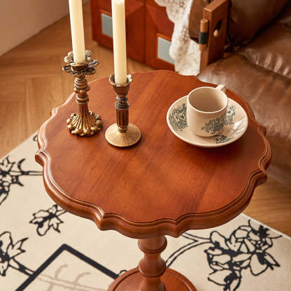 French Carved Oak Round Coffee Table