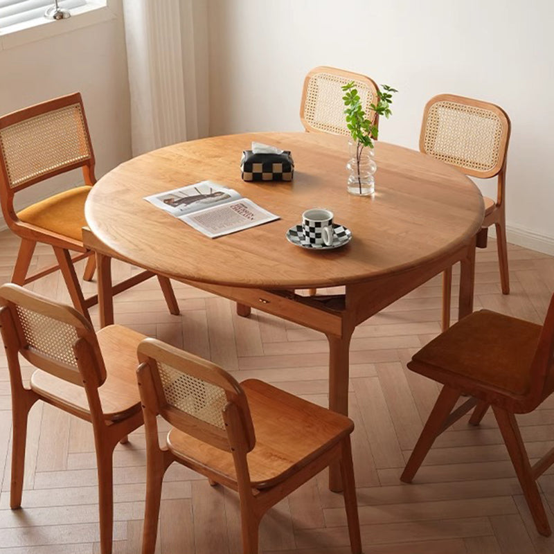 Nordic Cherry Wood Round Dining Table for 4-8