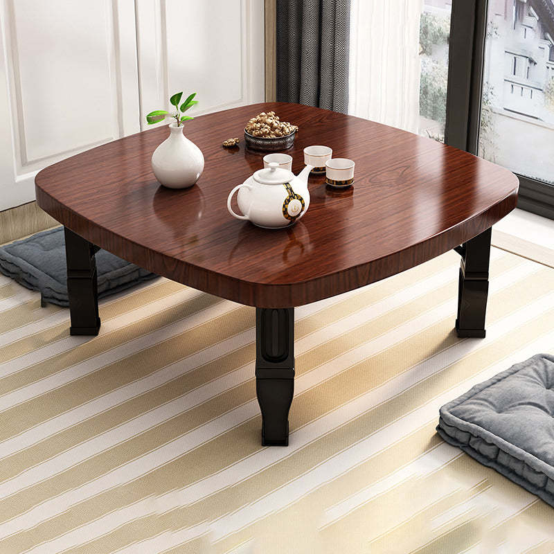 Lighom minimalist foldable fiberboard walnut coffee tables in fabric — Square Rounded Corner