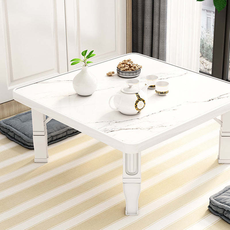 Minimalist Fiberboard Foldable Coffee Table — Square Rounded Corner - Wood Color