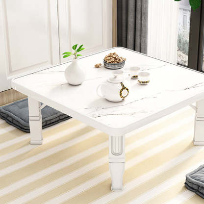 Minimalist Fiberboard Foldable Coffee Table — Square Rounded Corner - Wood Color
