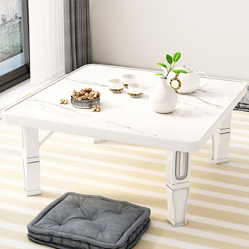 Minimalist Fiberboard Foldable Coffee Table — Square Rounded Corner - Dark Wood Grain