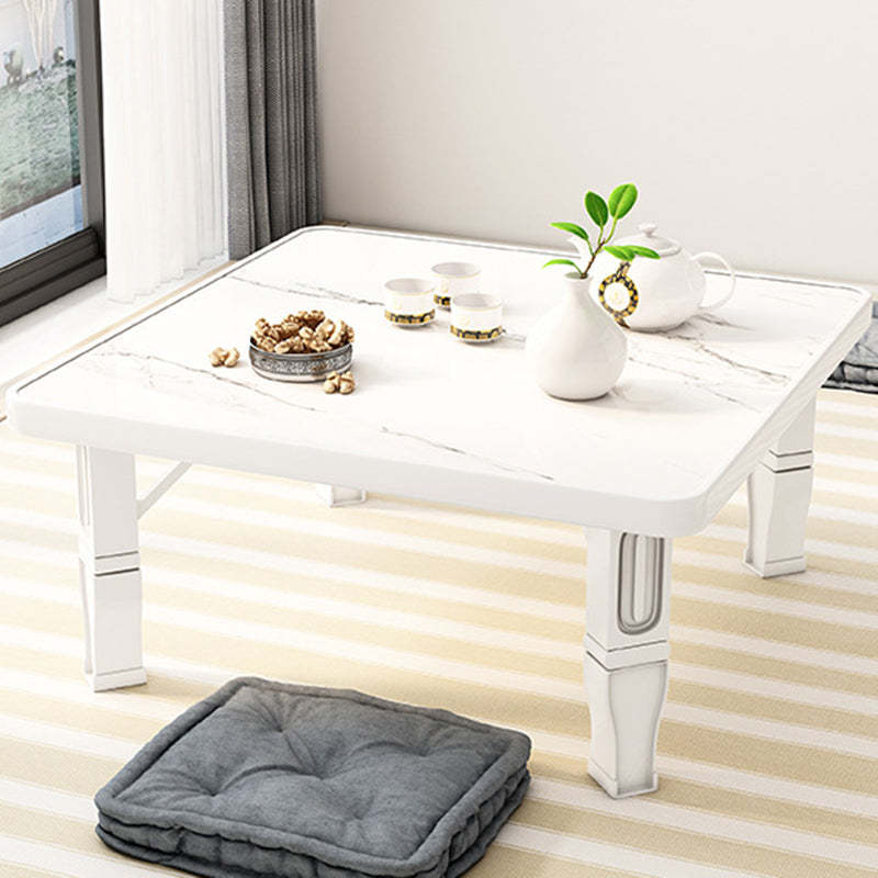 Minimalist Fiberboard Foldable Coffee Table — Square Rounded Corner - Dark Wood Grain
