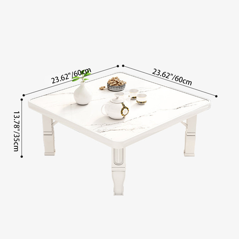 Minimalist Fiberboard Foldable Coffee Table — Square - Apple Wood Color