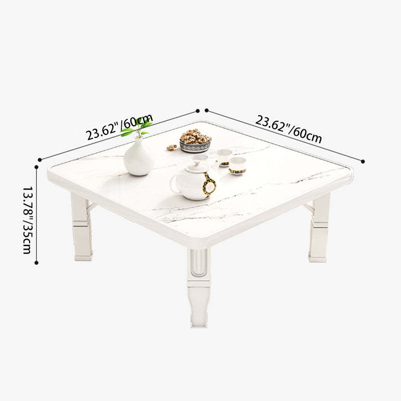 Minimalist Fiberboard Foldable Coffee Table — Square - Apple Wood Color