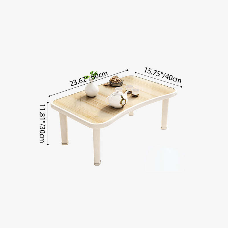 Minimalist Fiberboard Foldable Coffee Table — Square - White Oak Color