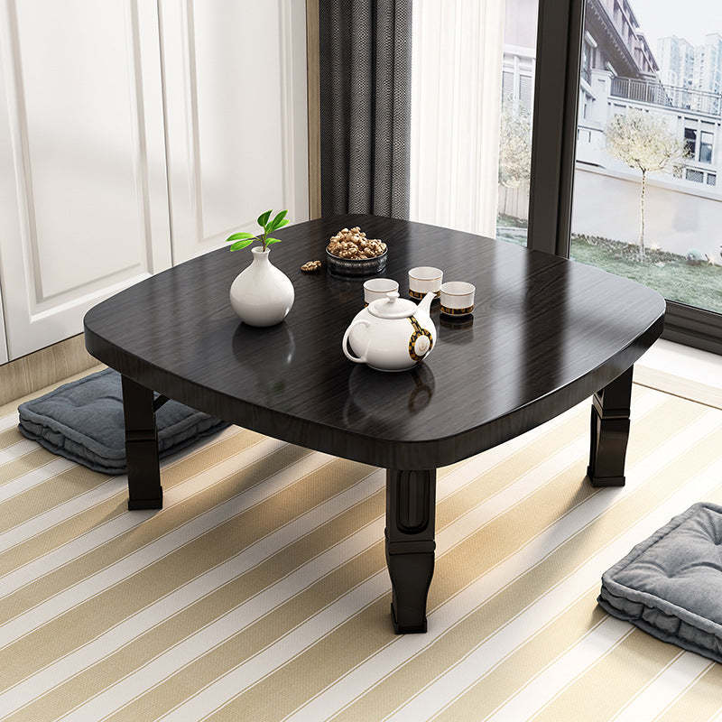 Minimalist Fiberboard Foldable Coffee Table — Square Rounded Corner - Bamboo Grain Color