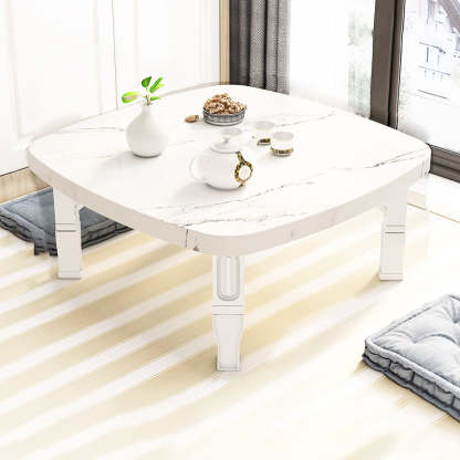 Minimalist Fiberboard Foldable Coffee Table — Rectangular - White Oak