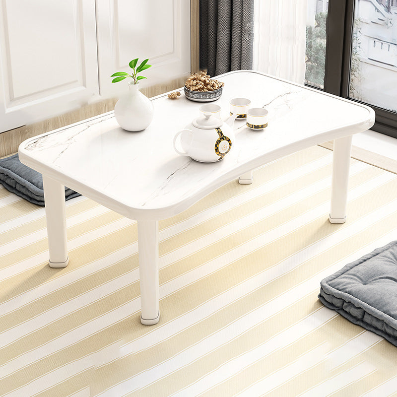 Minimalist Fiberboard Foldable Coffee Table — Rectangular - Black Wood Grain