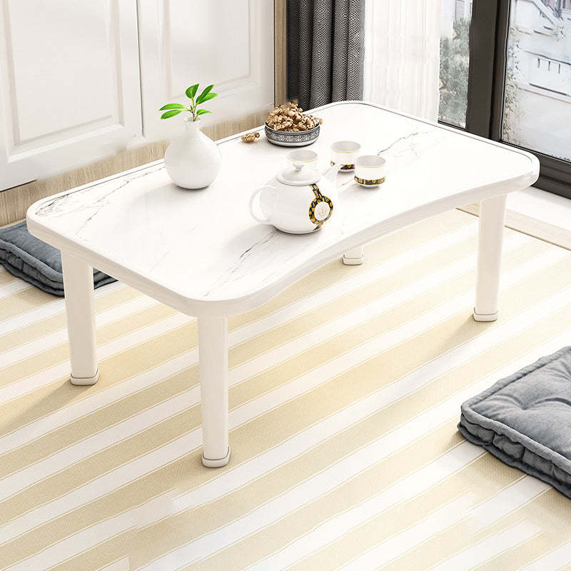 Minimalist Fiberboard Foldable Coffee Table — Rectangular - Black Wood Grain