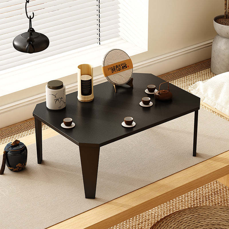 Minimalist low folding-leg coffee tables in wood — 23.62" L x 15.75" W x 11.02" H / Black