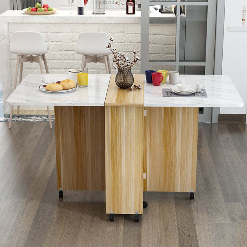 Minimalist Engineered Wood Square Table — Teak