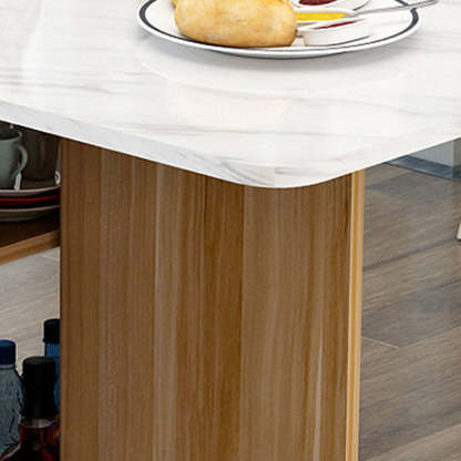 Minimalist Engineered Wood Square Table — Light Walnut