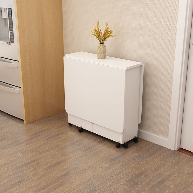 Minimalist Engineered Wood Square Table — White
