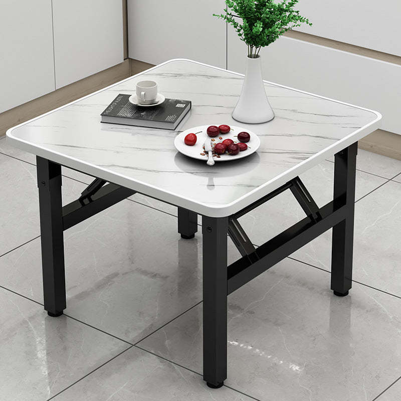 Minimalist engineered 6-seat dining tables in wood — Square / Small / Faux Marble
