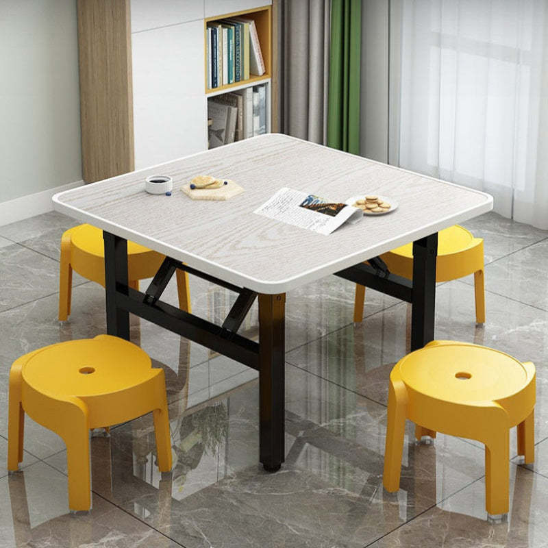 Minimalist Engineered Wood 4/6-Seat Table — Square / Apple Wood Grain