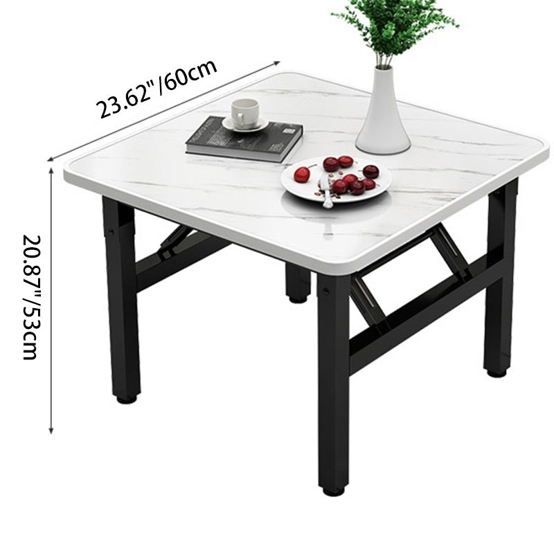 Minimalist Engineered Wood 4/6-Seat Table — Square / Apple Wood Grain