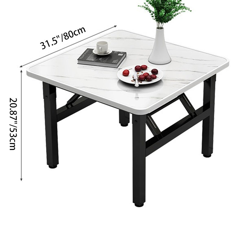 Minimalist Engineered Wood 4/6-Seat Table — Square / White Oak Grain