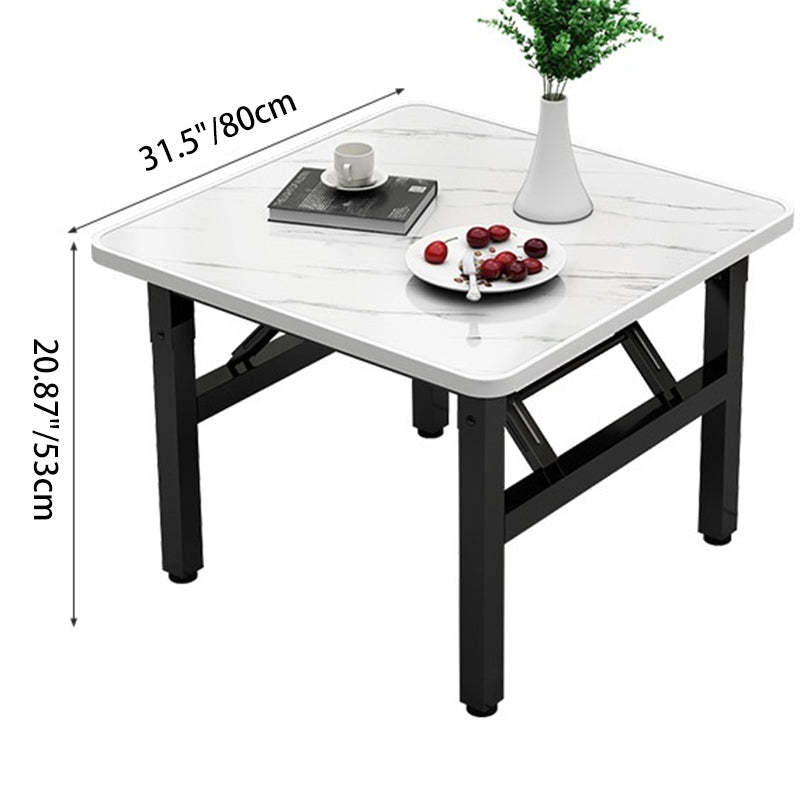 Minimalist Engineered Wood 4/6-Seat Table — Square / White Oak Grain