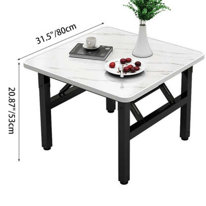 Minimalist Engineered Wood 4/6-Seat Table — Square / White Oak Grain