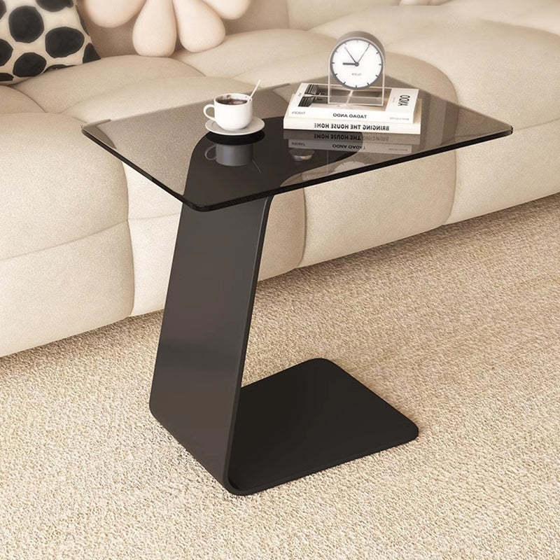Minimalist Tempered Glass 2-Tier Table