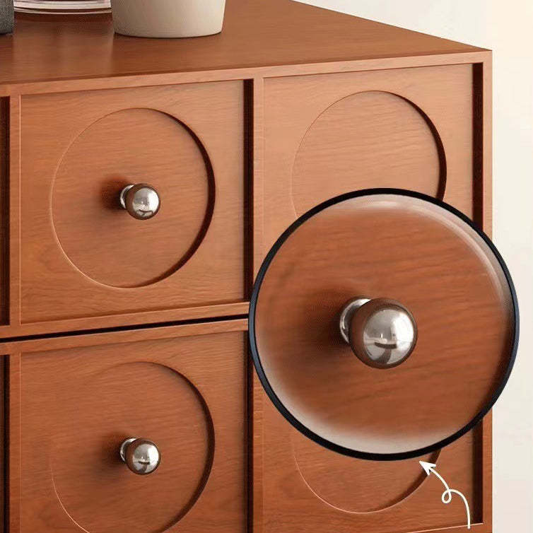 Retro Wood 3-Drawer Swivel Nightstand