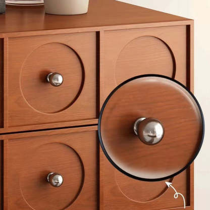 Retro Wood 3-Drawer Swivel Nightstand