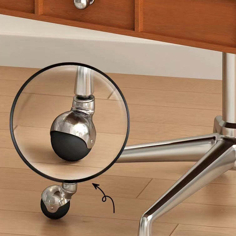 Retro Wood 3-Drawer Swivel Nightstand