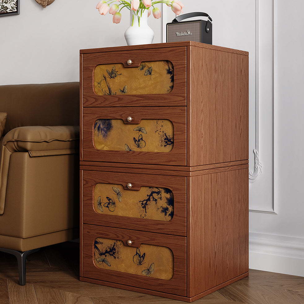 Chinese Solid Wood 2-Drawer Nightstand