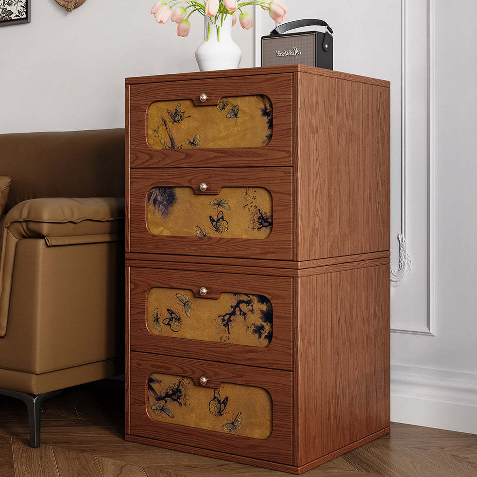 Chinese Solid Wood 2-Drawer Nightstand