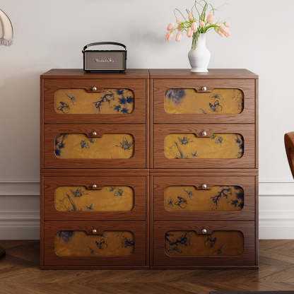 Chinese Solid Wood 2-Drawer Nightstand